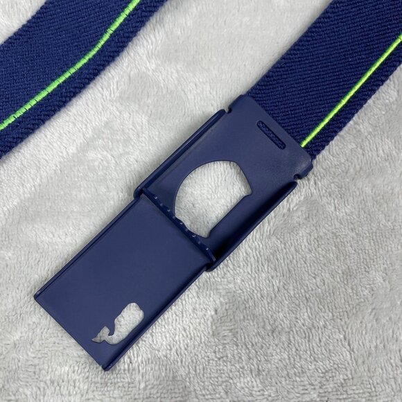 Vineyard Vines XL Navy Belt With Neon Green Whale Design & Adjustable Buckle 38 - Picture 10 of 11